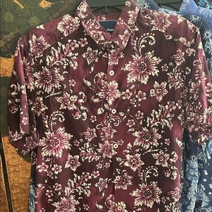 Tommy Bahama Burgundy Floral Shirt